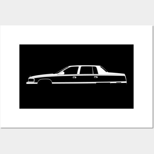 Cadillac DeVille (1994) Silhouette Wall Art by Car-Silhouettes